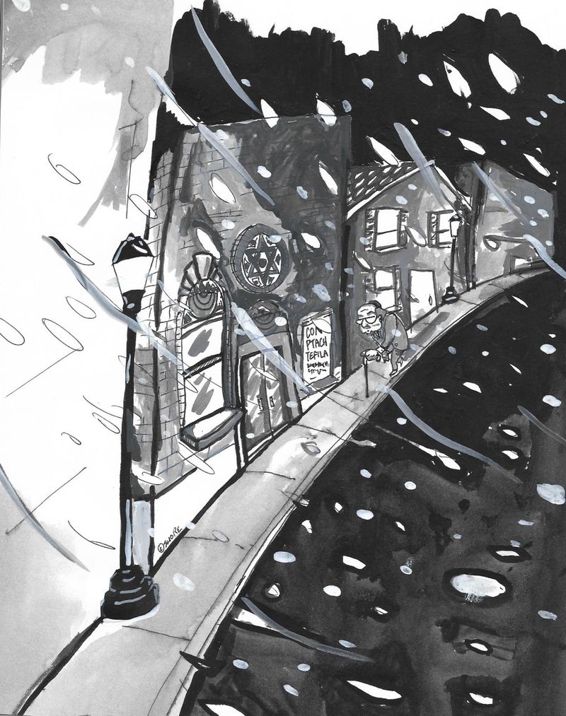 man walking to shul.